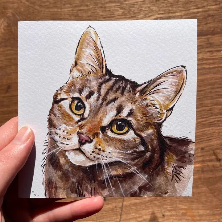 Trixie the Tabby Cat Greetings Card