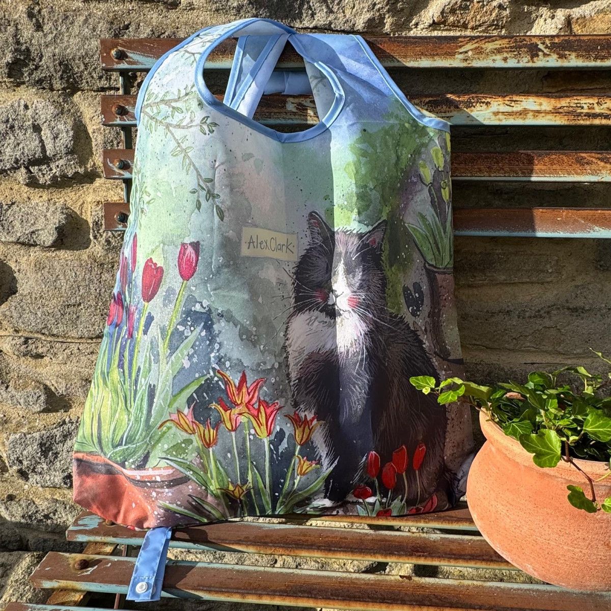 Cat & Tulips Packable Bag