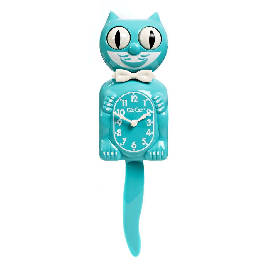 Turquoise Blue Kit Cat Klock