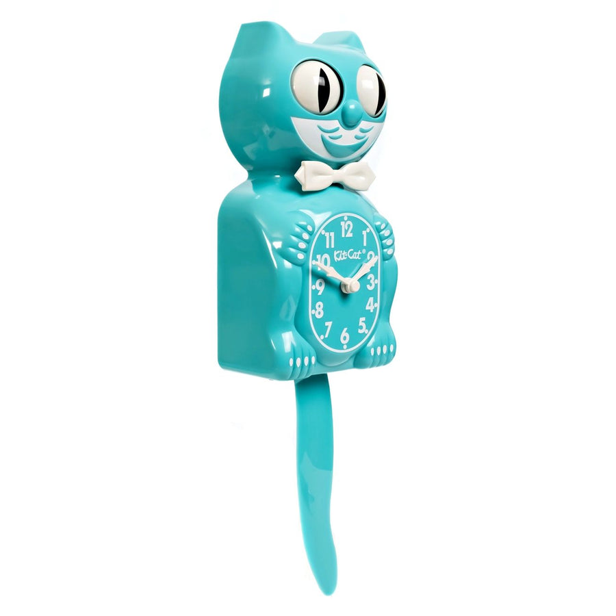 Turquoise Blue Kit Cat Klock
