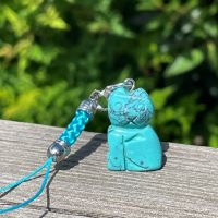 Blue Turquoise Cat Bag Charm, The Lucky Cat Shop