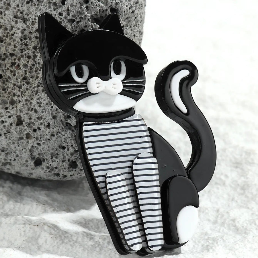 Tuxedo Cat Statement Brooch