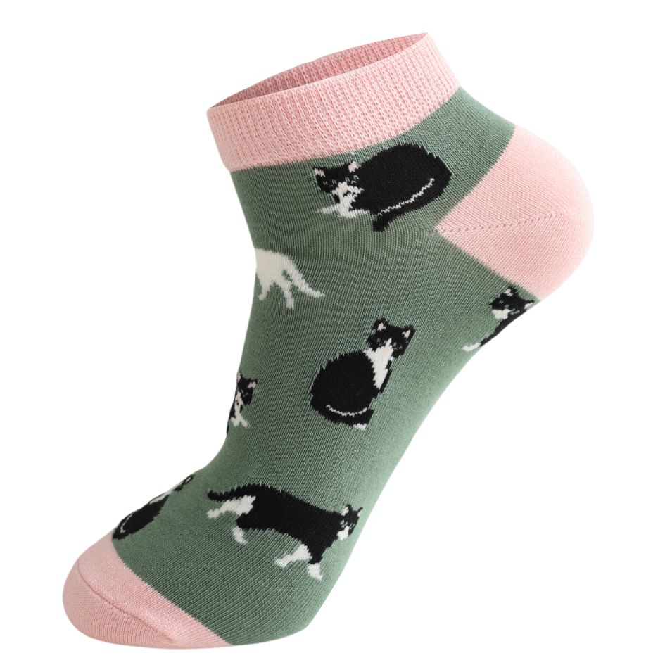 Tuxedo Cats Trainer Socks 3-7