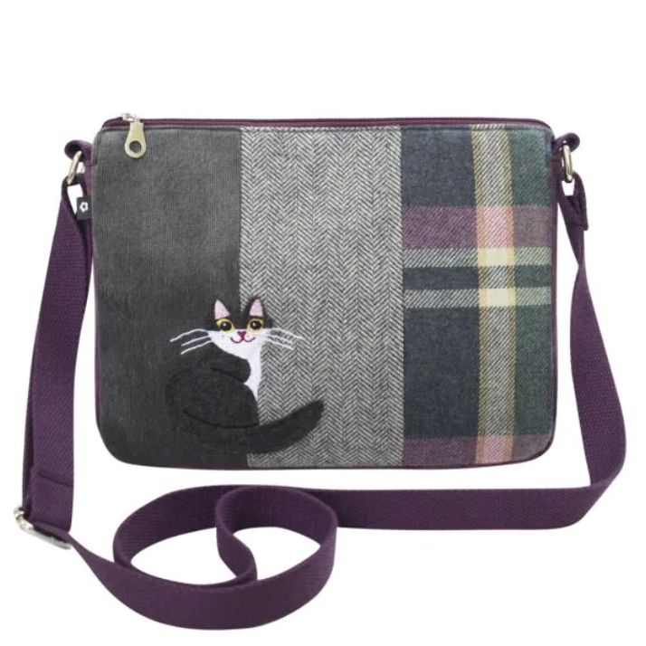 Kitty Tweed Messenger Bag