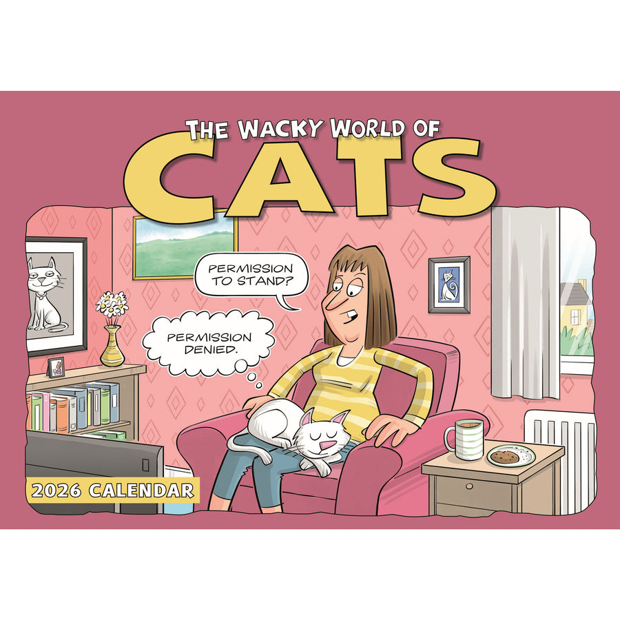 Wacky World of Cats 2026 A4 Wiro Calendar