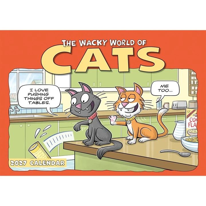 Wacky World of Cats 2027 A4 Calendar