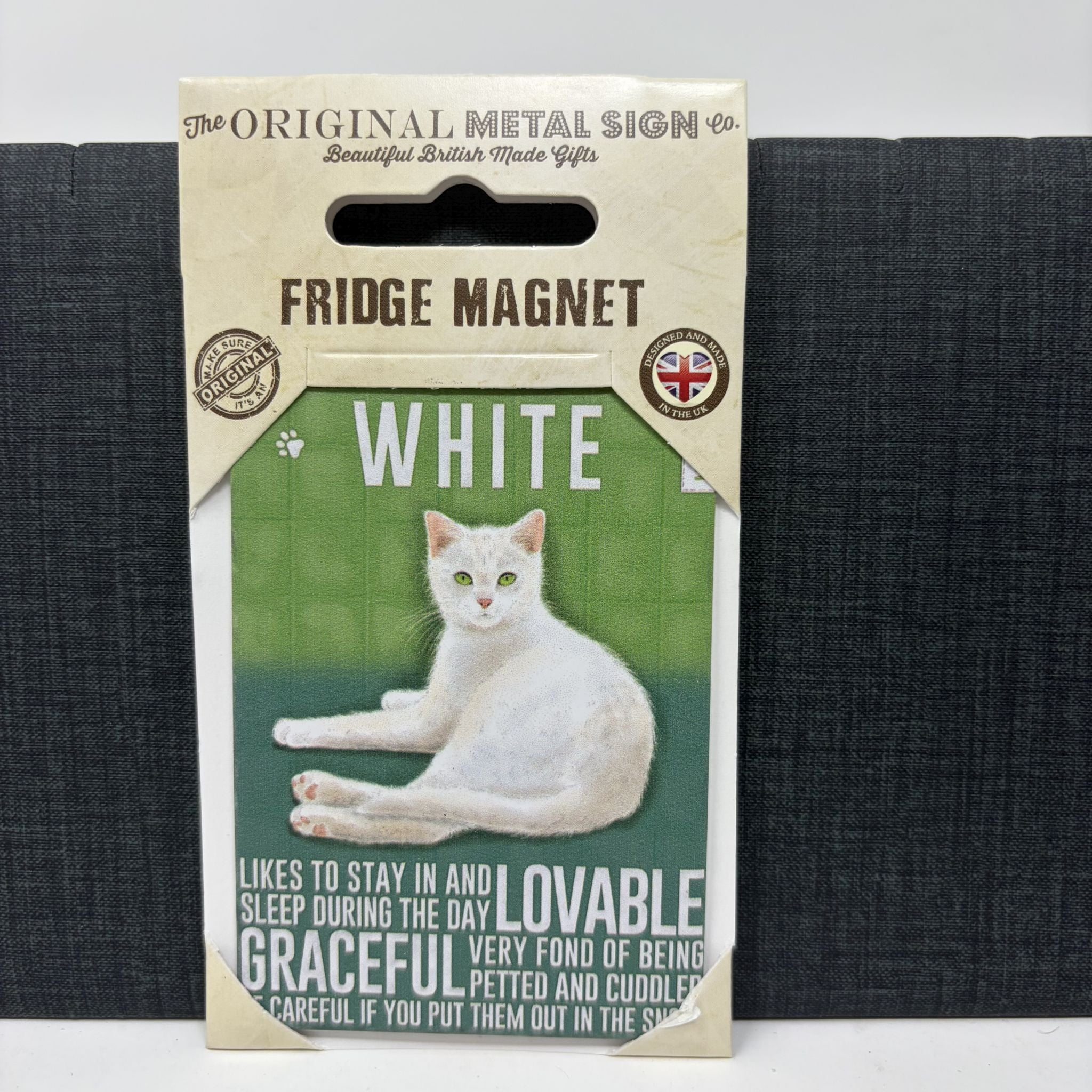 White Cat Fridge Magnet