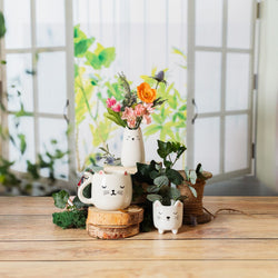 Ceramic Cat Small Vase