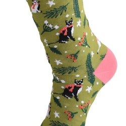 Wintry Cats Socks, UK 3-7