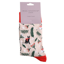 Wintry Cats Socks, UK 3-7