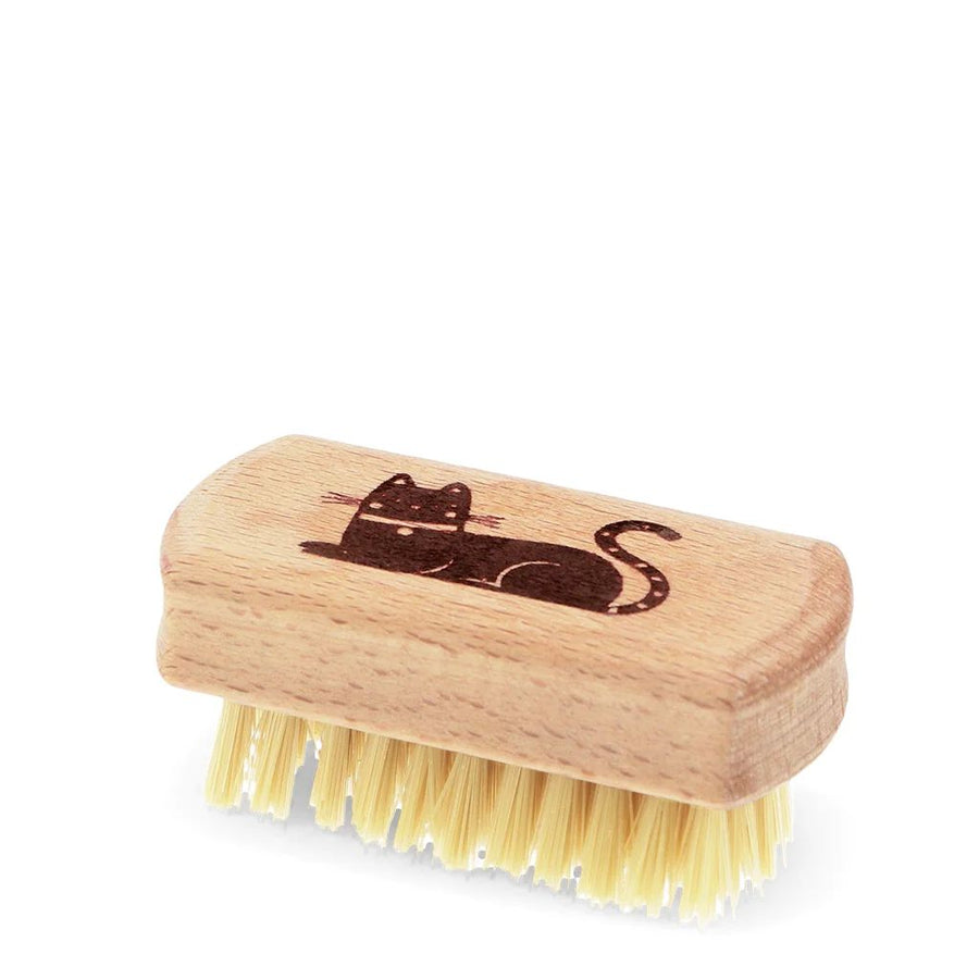 Wooden Cat Nail Brush, 2-pack