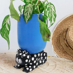 Wooden Cat Planter Stand