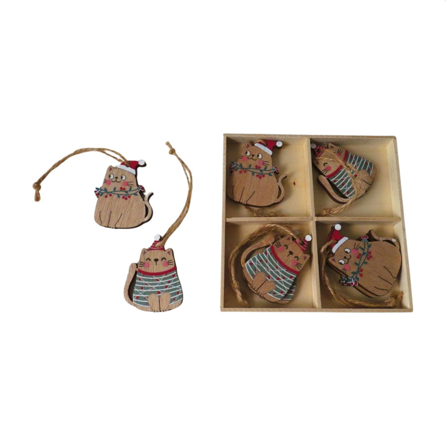 Set of 8 Feline Decorations