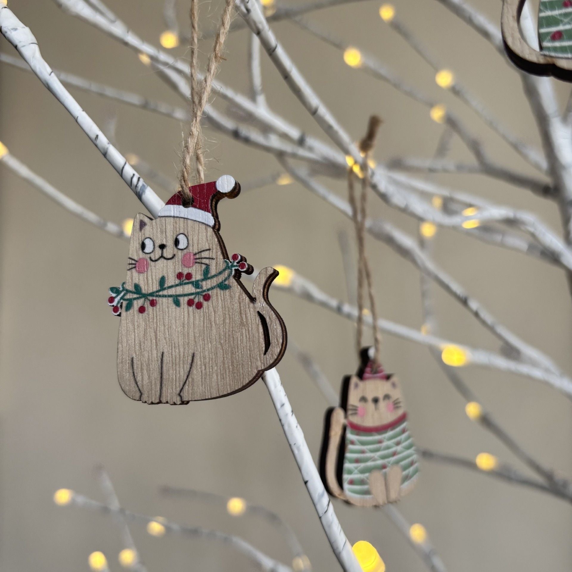 Set of 8 Feline Decorations