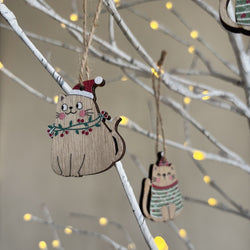 Set of 8 Feline Decorations