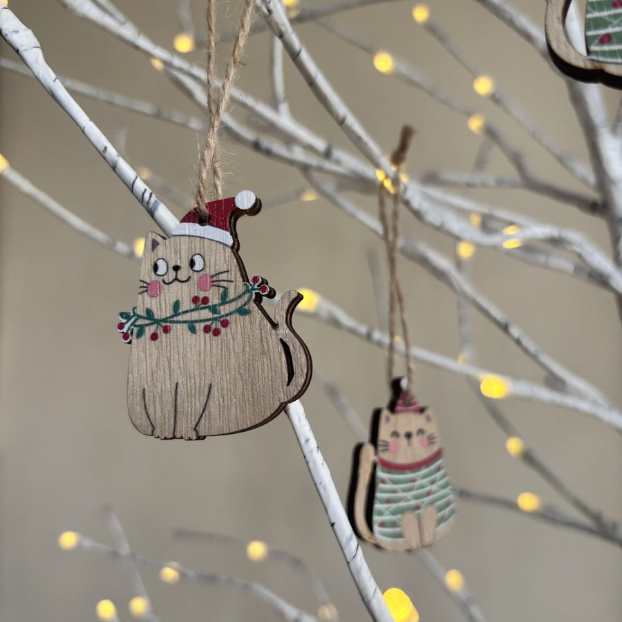 Set of 8 Feline Decorations