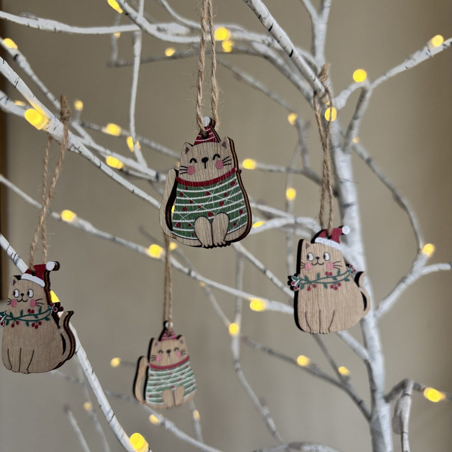 Set of 8 Feline Decorations