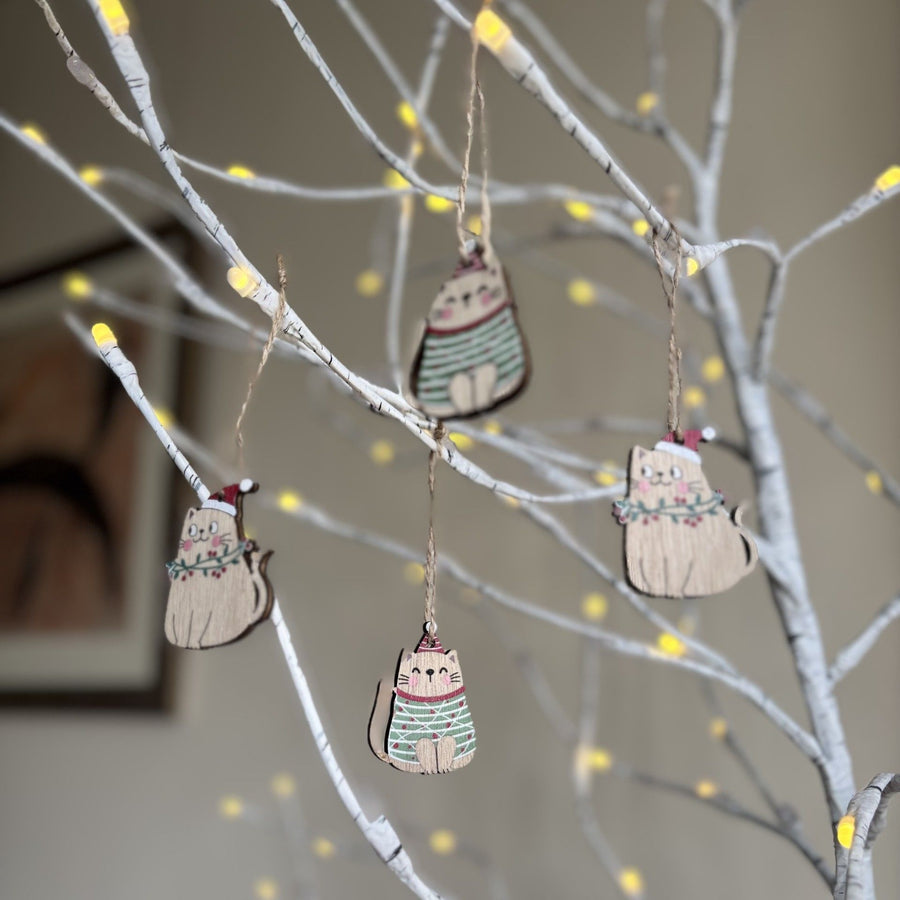 Set of 8 Feline Decorations