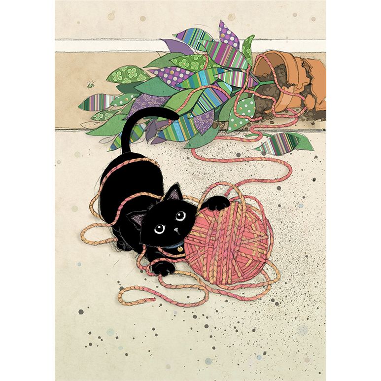 Tarjeta Kitty de lana de Bug Art