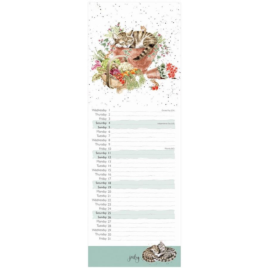 Wrendale Feline Friends 2026 Slimline Calendar