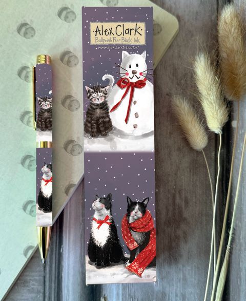 Cats & Snowman Boxed Pen
