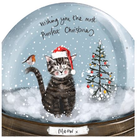Purrfect Christmas Snow Globe Card, by Alex Clark
