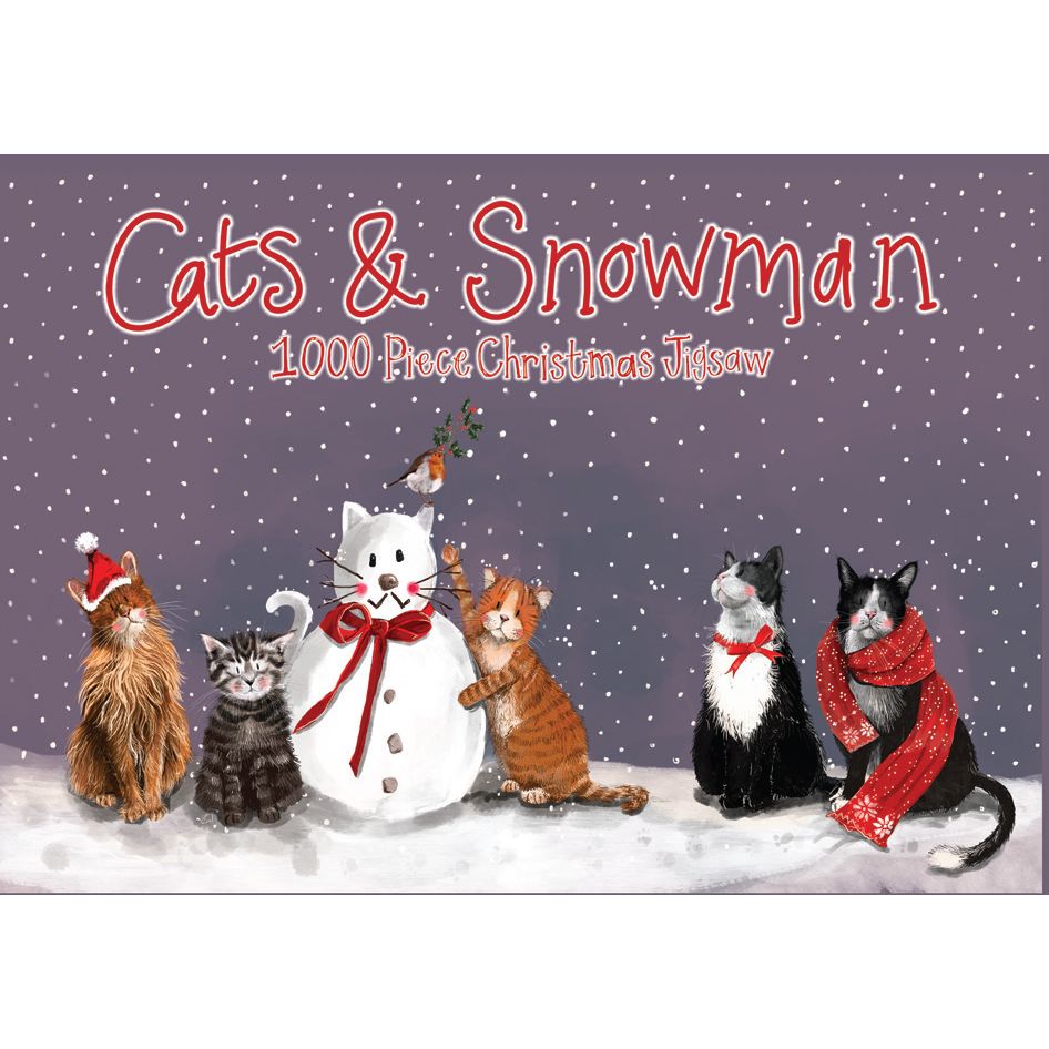 Cats & Snowman 1000 piece Jigsaw, by Alex Clark