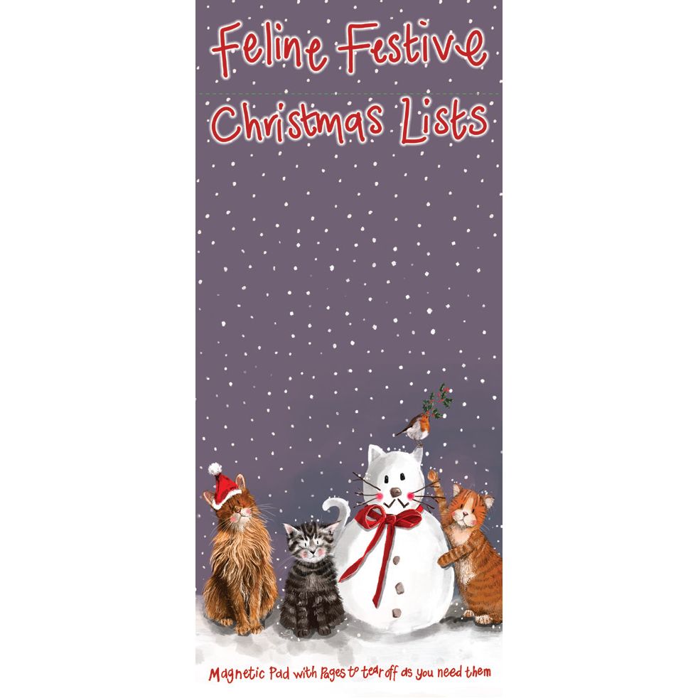 Cats & Snowman Magnetic Festive Note Pad