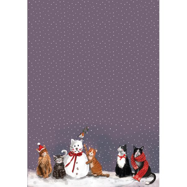 Alex Clark Cats & Snowman Tea Towel