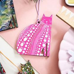 Yayoi Catsama Wooden Cat Hanging Decoration