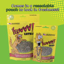 Yeowww! Catnip packs 1oz and 2oz - resealable pouch benefit