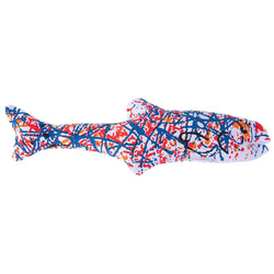 Rear view of Catnip Pollock Fish by Yeowww - Jackson Pollock style decoration