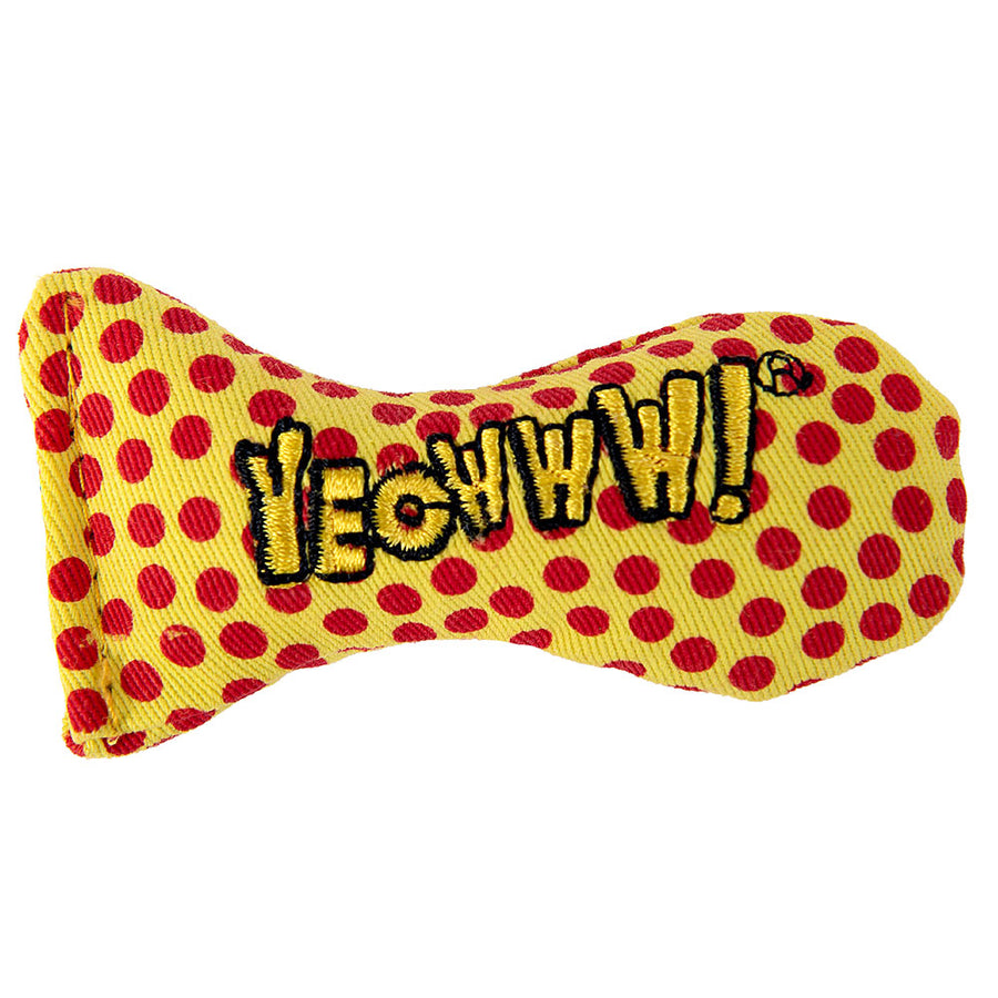 Yeowww catnip cat toy - yellow with red spots