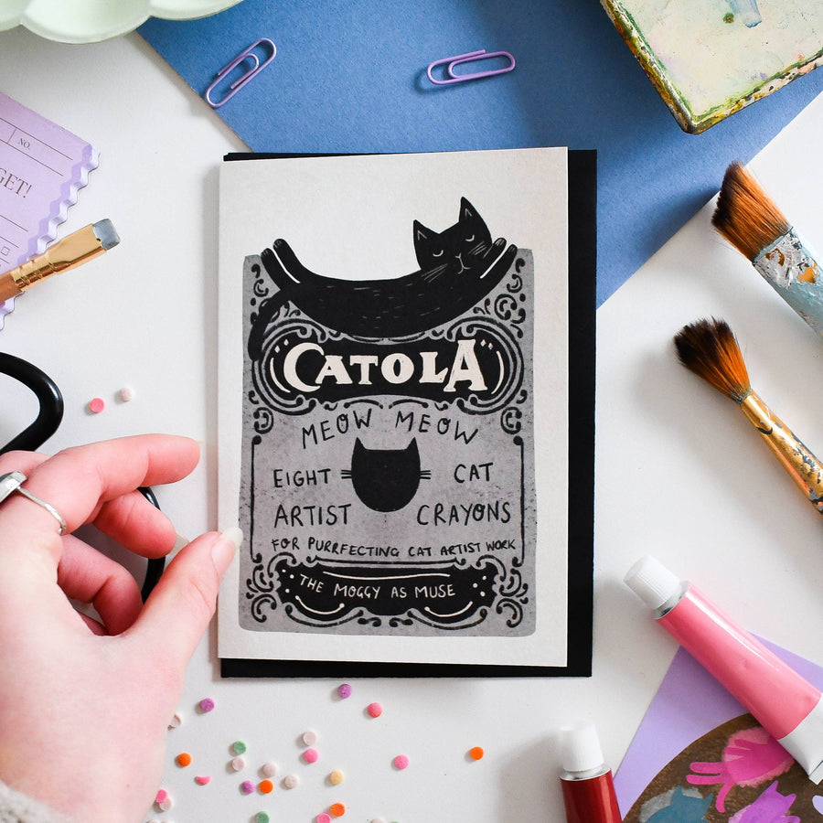 Catola Crayon Box Black Cat Card