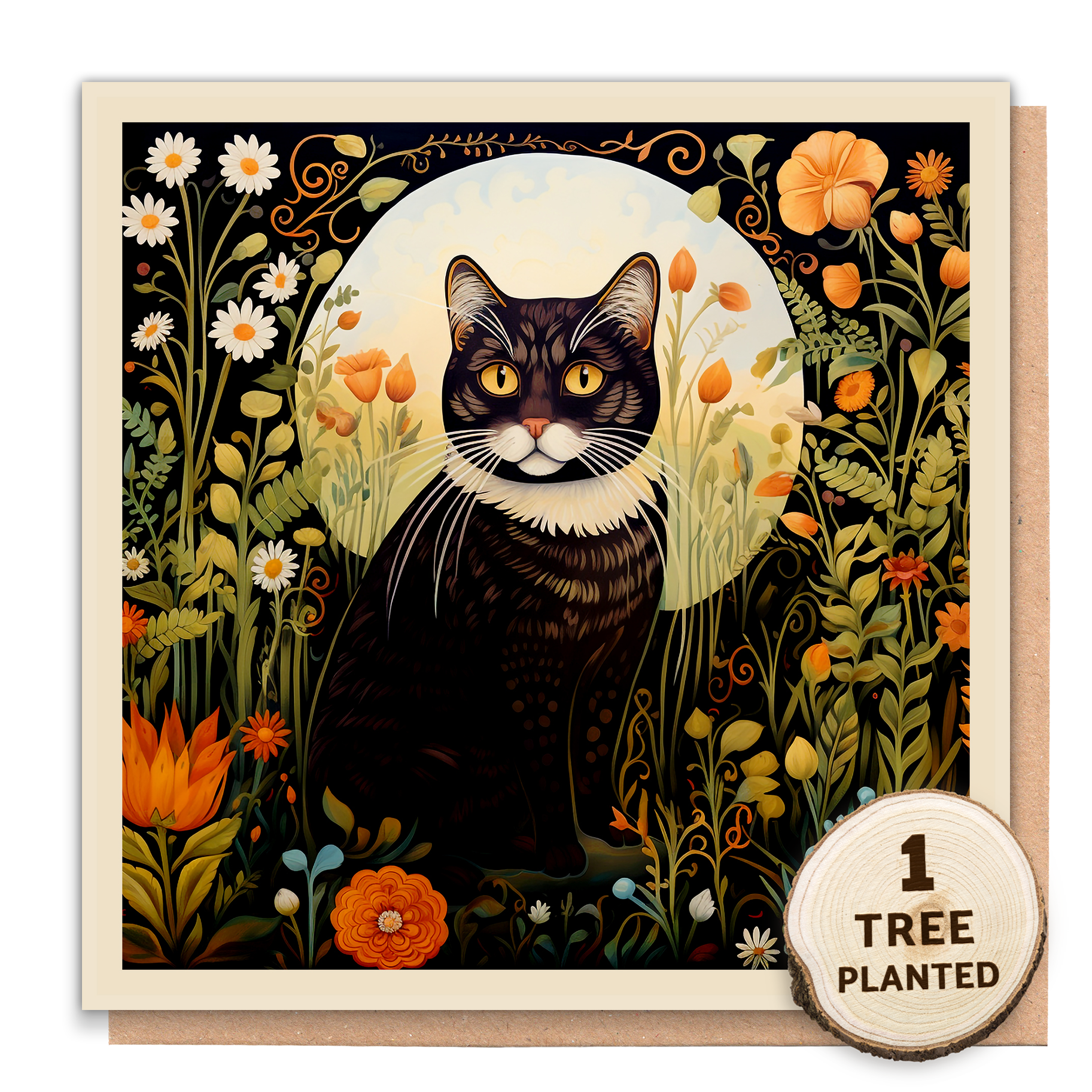 Meadow Cat Greetings Card