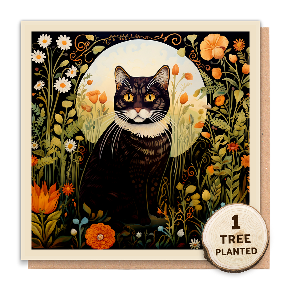 Meadow Cat Greetings Card