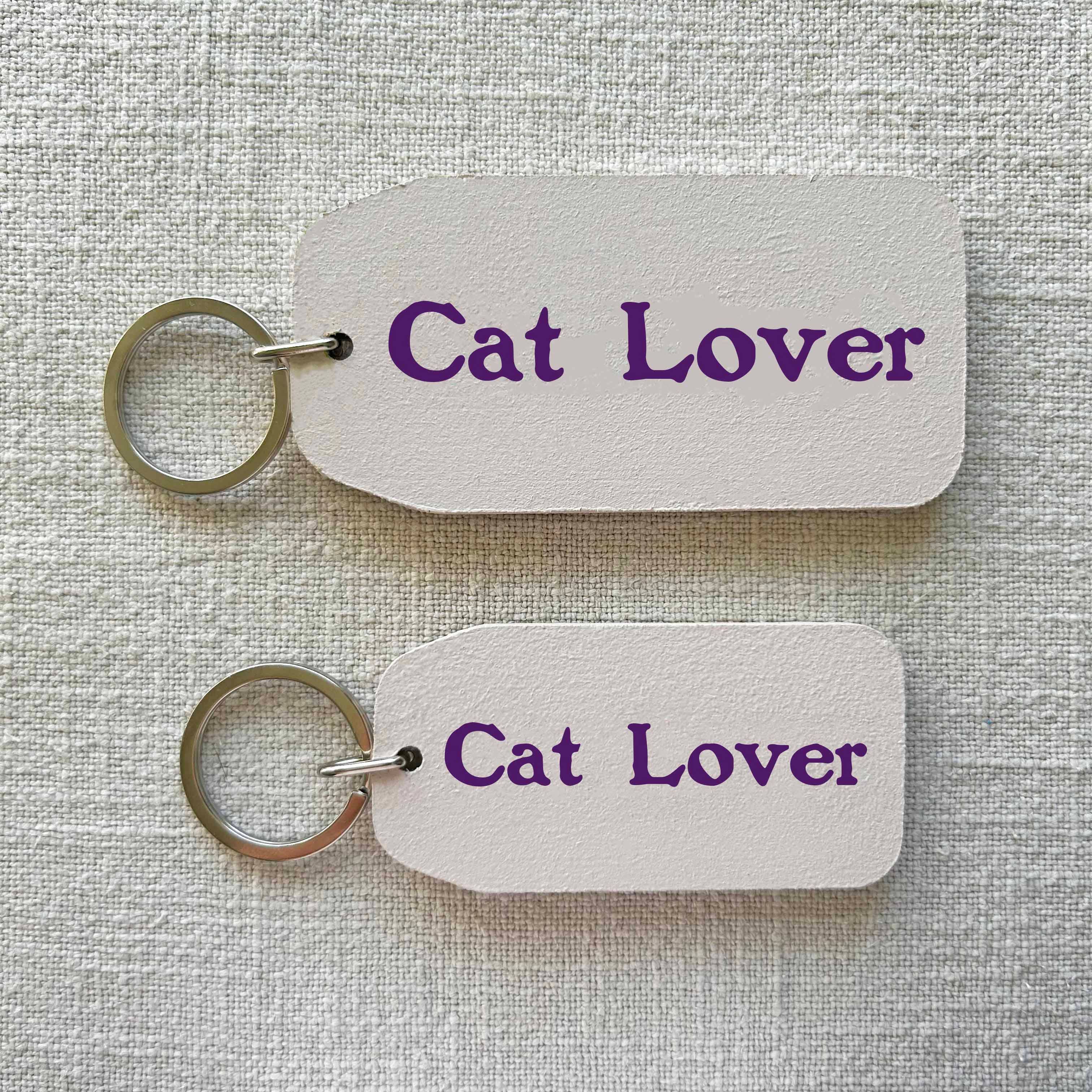 Cat Lover - Wooden Key Tag