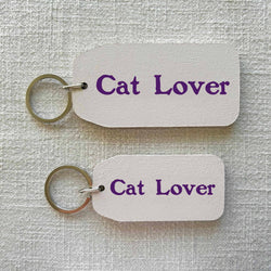 Cat Lover - Wooden Key Tag