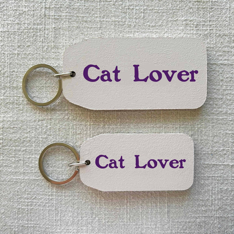 Cat Lover - Wooden Key Tag