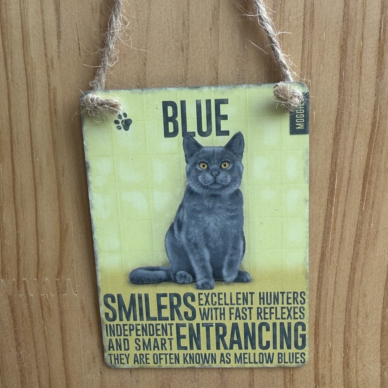 Colgante Metal Gato Azul