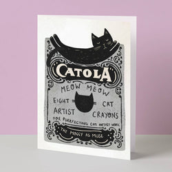 Catola Crayon Box Black Cat Card