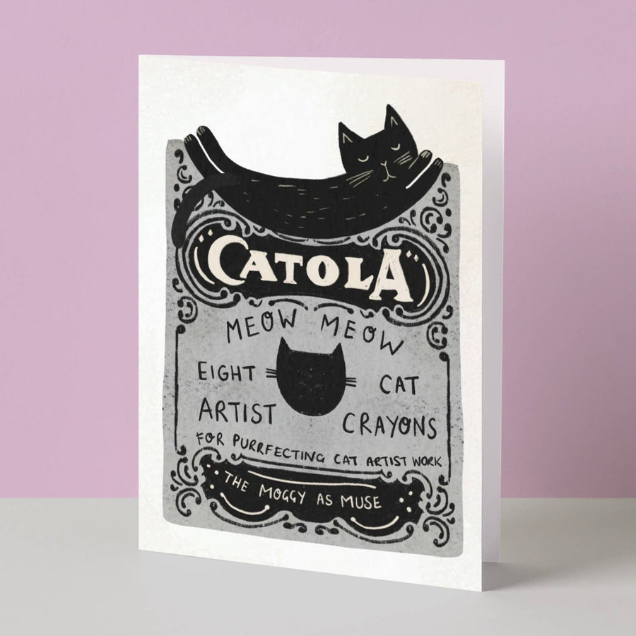 Catola Crayon Box Black Cat Card
