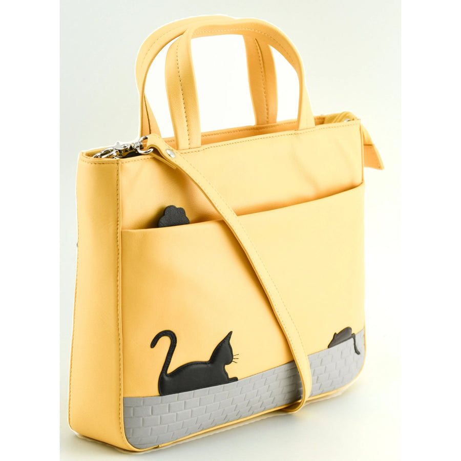 Cat and Mouse Leather Grab Bag