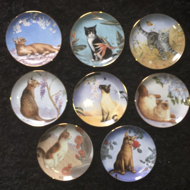 Irene Spencer Plates Cats and Flowers