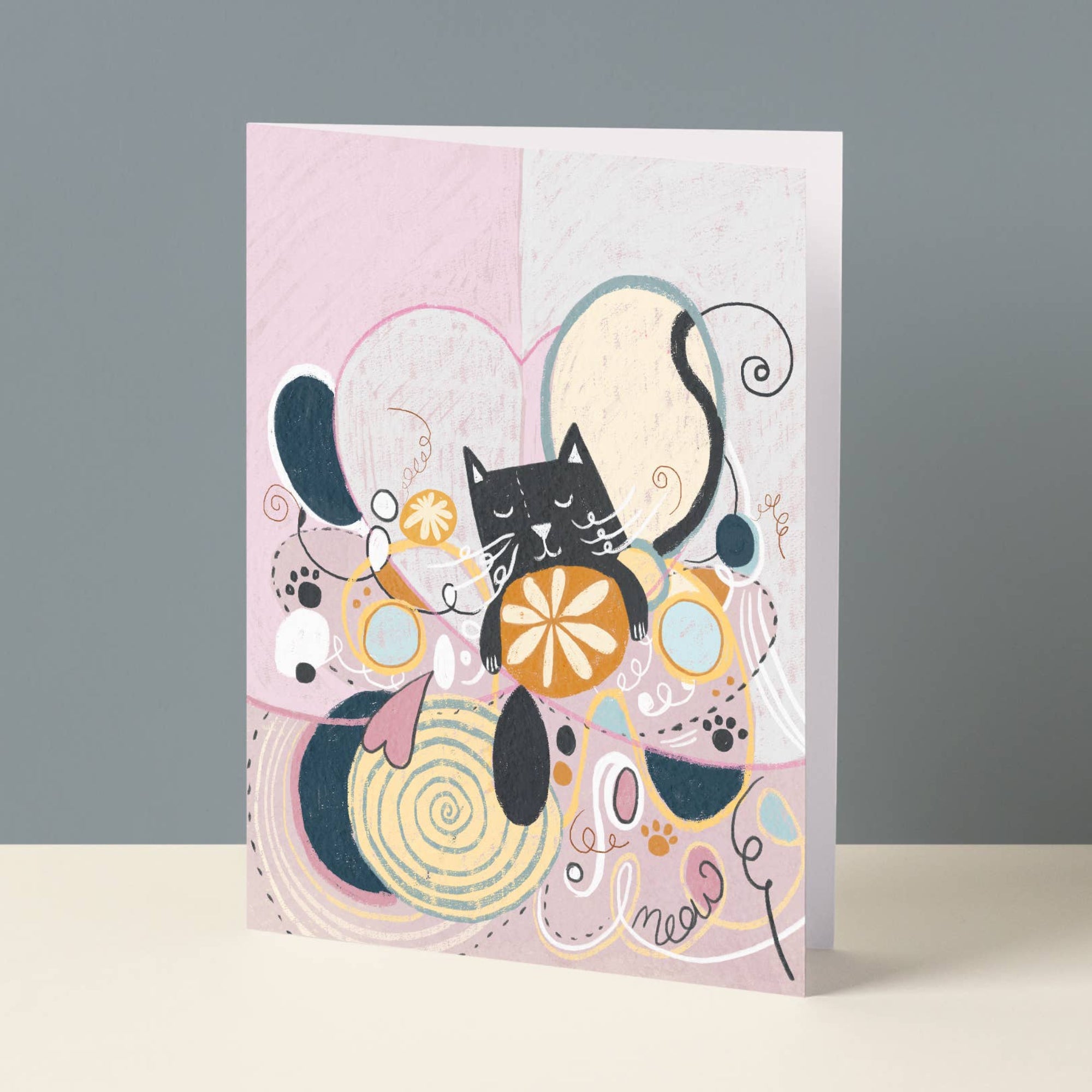 Hilma AF Kitty Cat Napping Greetings Card