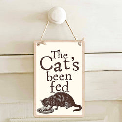 Cat Fed / Not Fed - Double-sided wooden sign