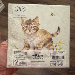 Ihr Cat and Bee Napkins reverse view