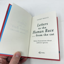 Title page of the book 'Letters to the Human Race from the cat by Vicky Halls