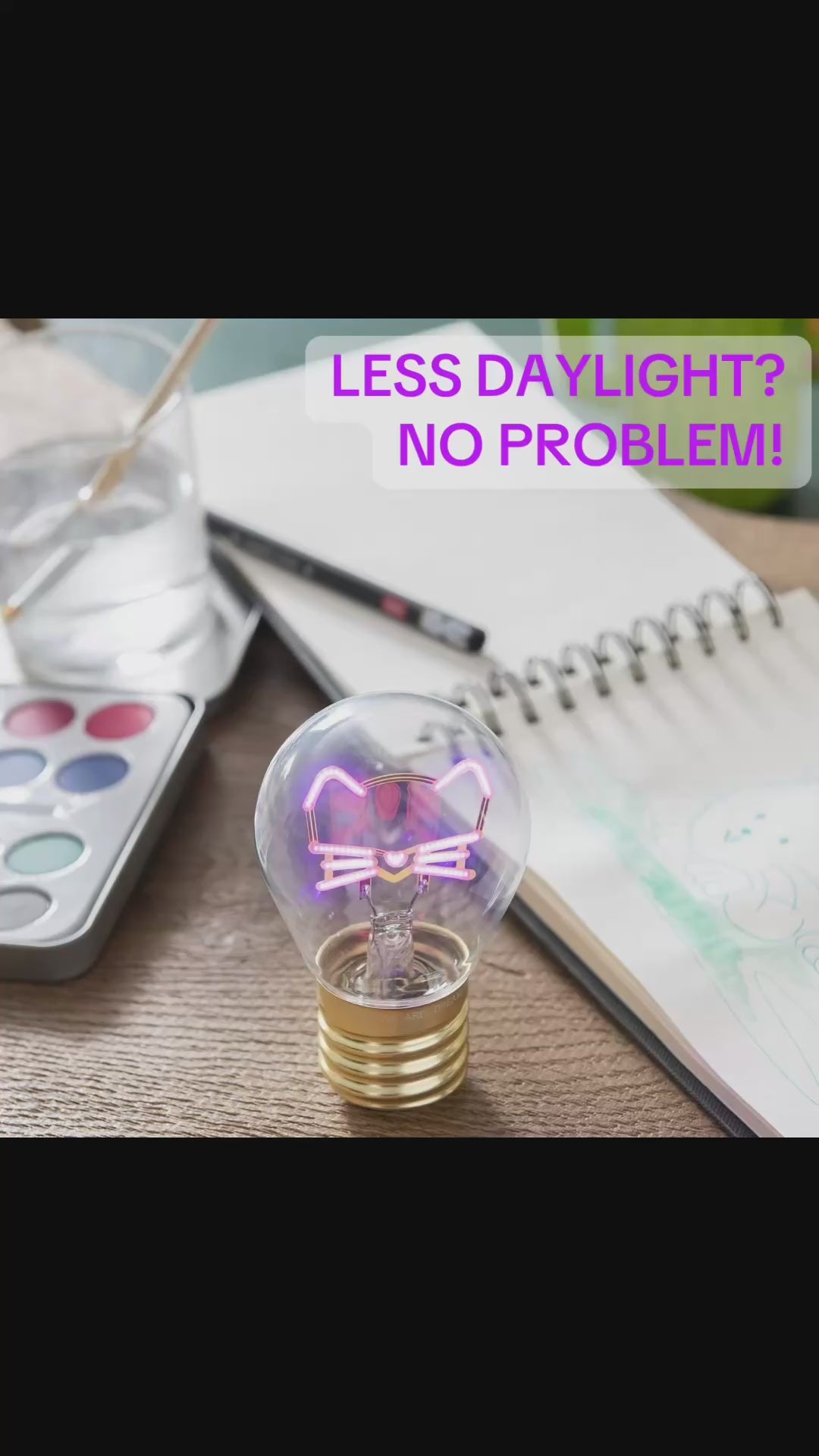 Cordless Pink Kitty Lightbulb