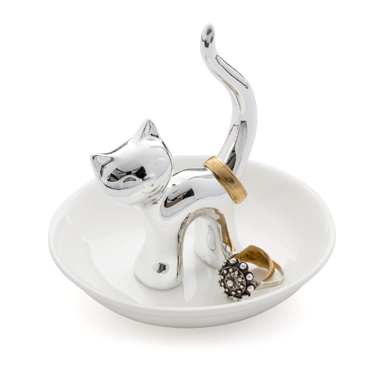 Silver Cat Ring Holder